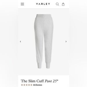 Varley The Slim Cuff Pant 25" Medium